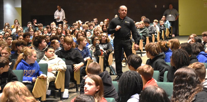 students at assembly