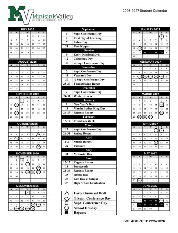 school calendar