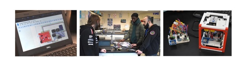 students building CubeSat