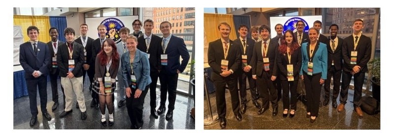 students at conference