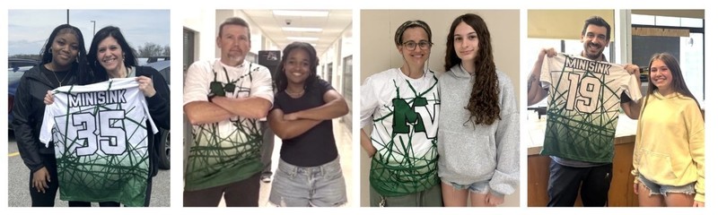 students and teachers with shirts