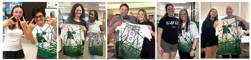 students and teachers with shirts