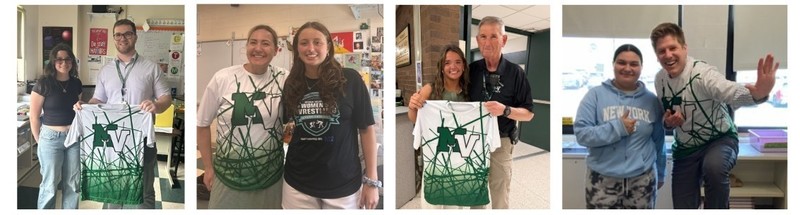 students and teachers with shirts