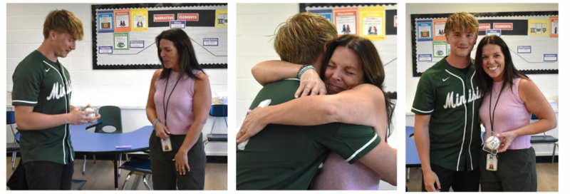 Blake Kizer with teacher
