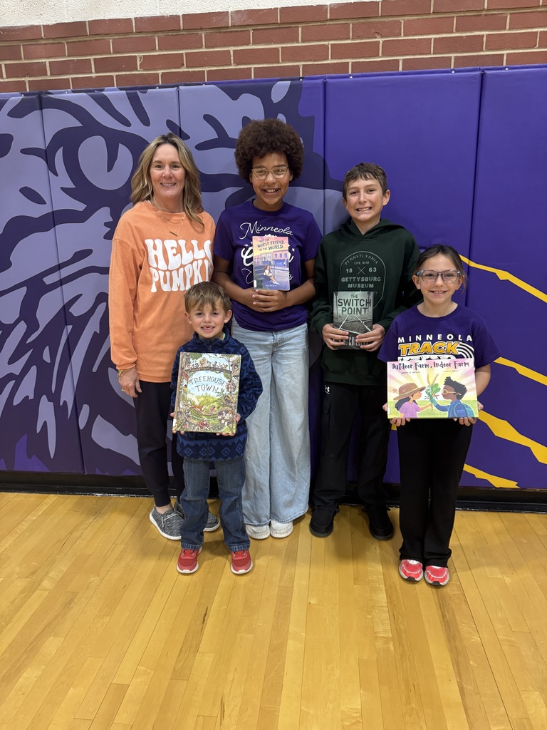 School librarian, Mrs. Lang, completed the grant application for the Kansas Notable Book Grant and received four new titles for the school library. Kansas Notable Books recognizes outstanding titles written by Kansans or about a Kansas-related topic. Mrs. Lang is pictured with students Samarah Capers, holding the book Not the Worst Friend in the World by Anne Rellihan, Gunner Hornback has the book, The Switch Point by A.D. Childers, Liam Wideman is holding the book Treehouse Town by Gideon Sterer and Willow Prather has the book Outdoor Farm, Indoor Farm by Lindsay H. Metcalf.