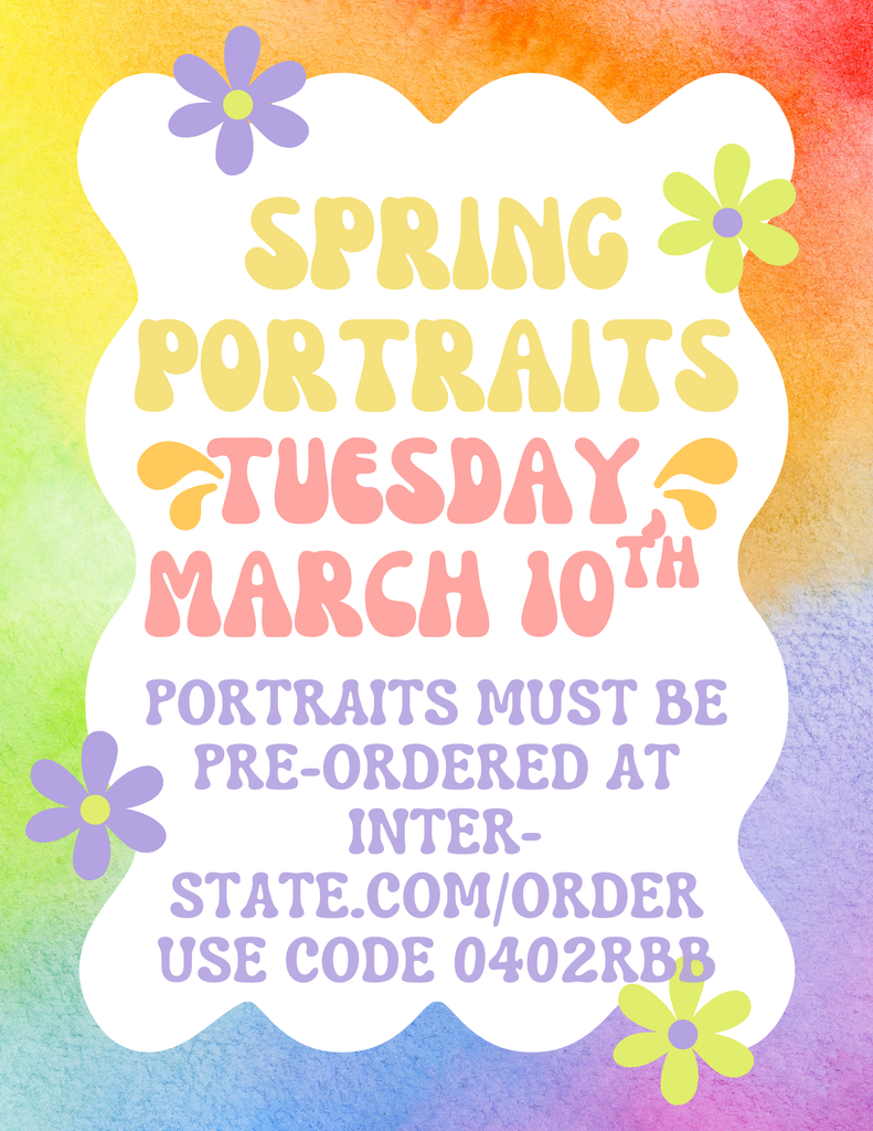 Spring individual pictures and JH track pictures will be taken on Tues. March 10th. 