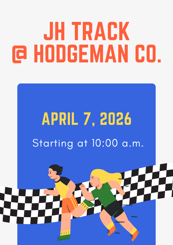 JH travels to Hodgeman Co. tomorrow, April 7 for track. The meet starts at 10:00. Order of events is on the Facebook page. Good luck athletes!