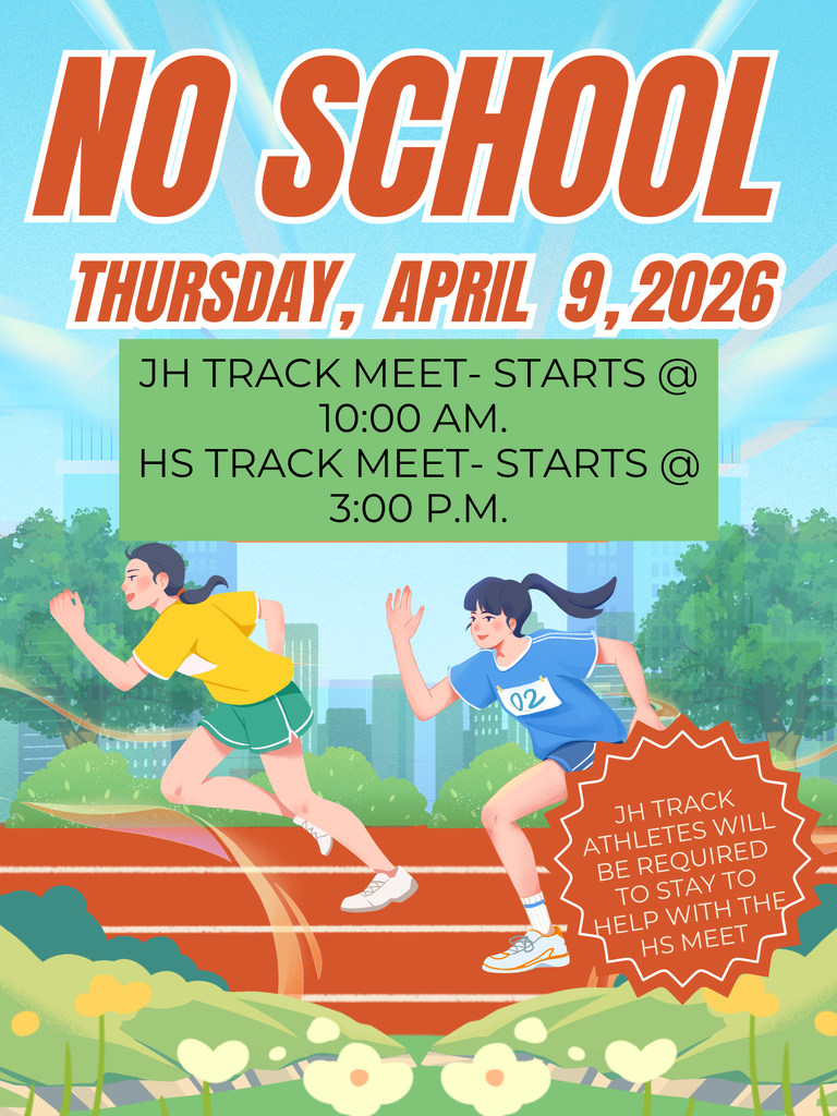 Minneola is hosting a JH and HS track meet on Thurs. April 9. JH starts at 10:00 & HS at 3:00. All athletes are expected to attend both meets. The Order of JH Events is on the Facebook page. 