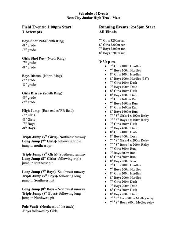 Order of Events