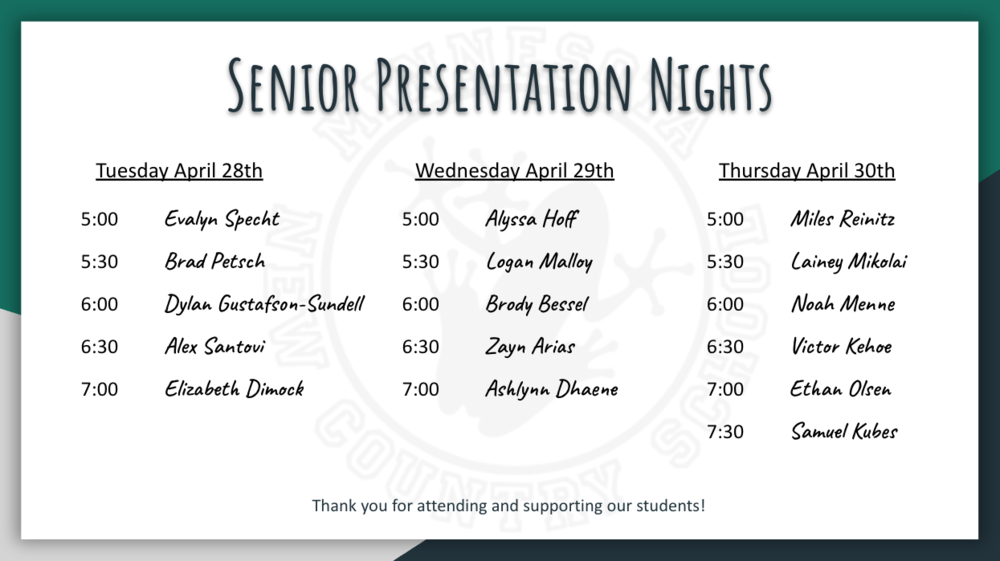 Senior Presentation Nights