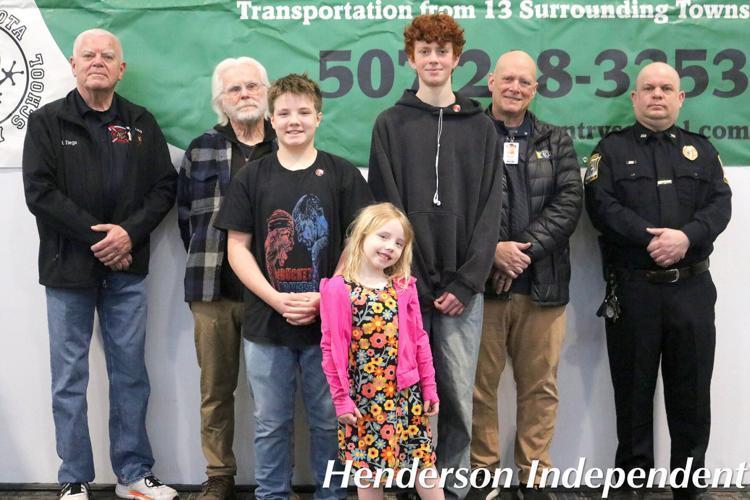 Photo of students and police officer