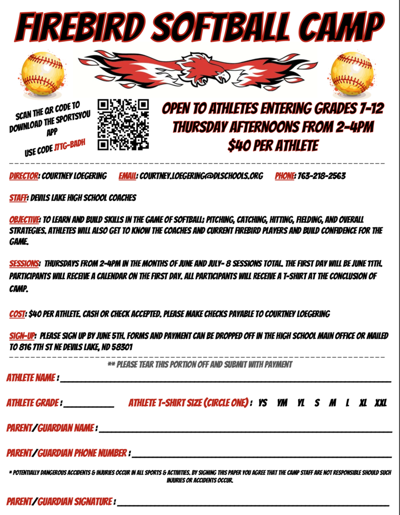 Softball Camp Sign