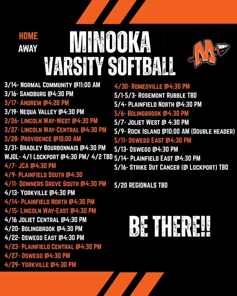 softball schedule