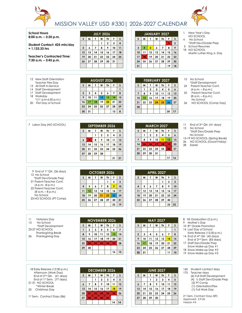 26-27 calendar