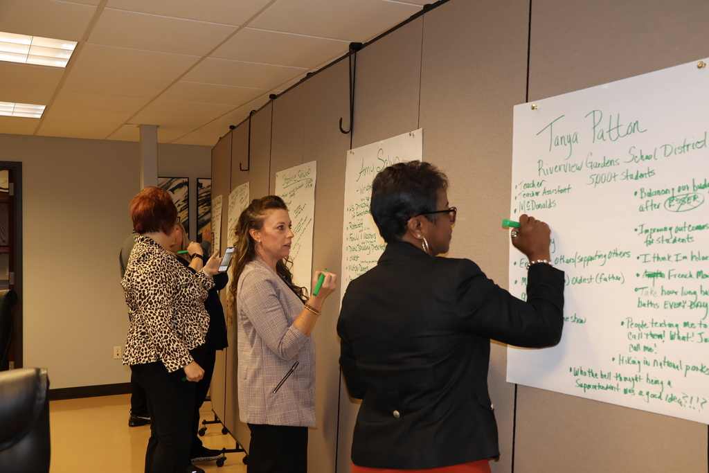 Participants answer questions about themselves on chart paper