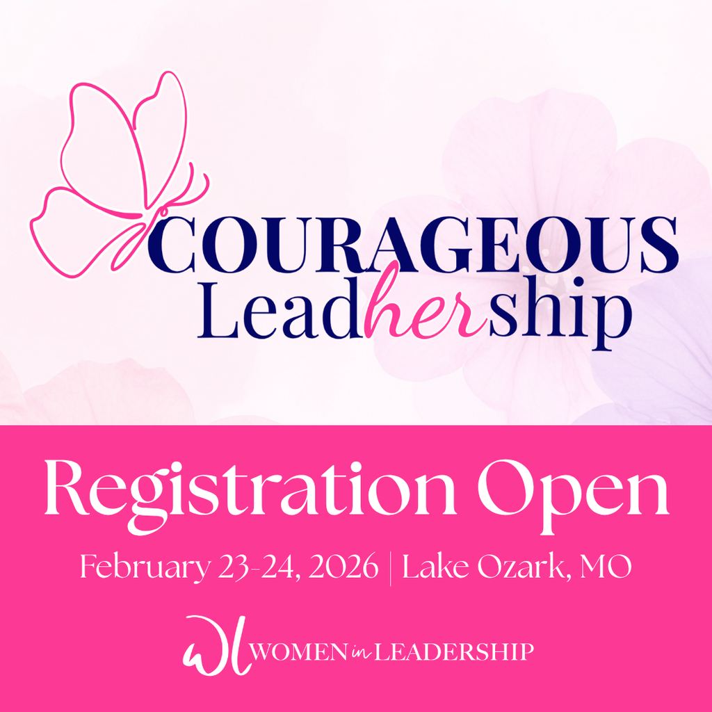 Courageous Lead-her-ship Registration Open February 23-24, 2026 in Lake Ozark, MO with Women in Leadership Logo