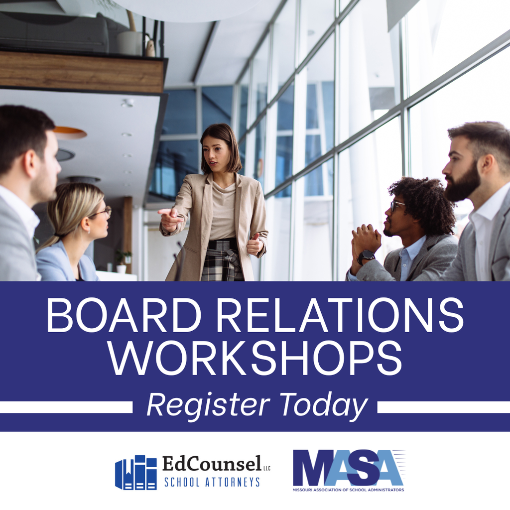 Diverse Group of board members. Register Today with EdCounsel and MASA Logos