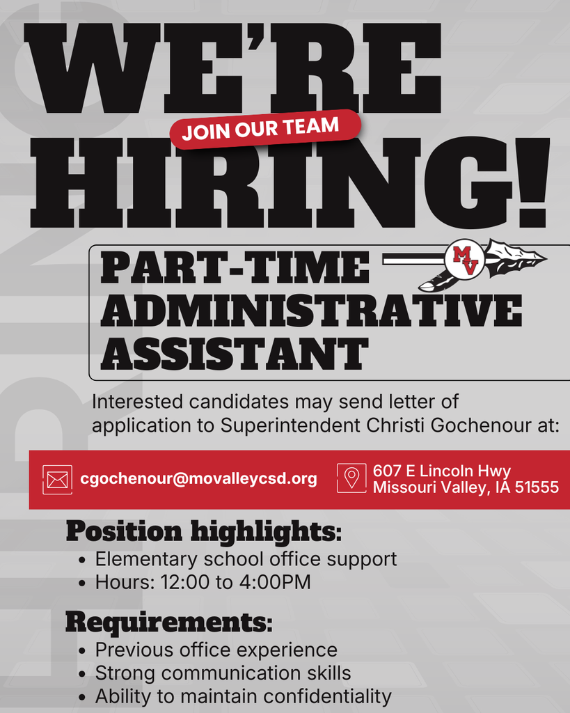 We are hiring part-time administrative assistant flyer.