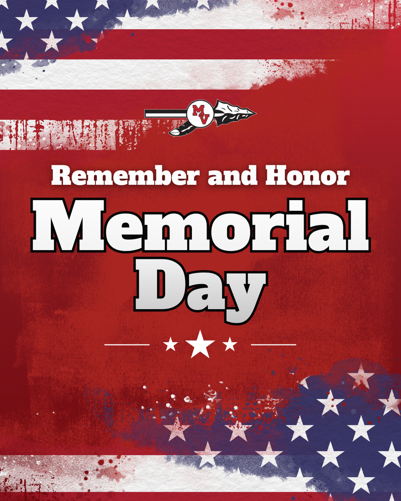 Memorial Day tribute with patriotic red, white, and blue design, American flag elements, and the words “Remember and Honor.”