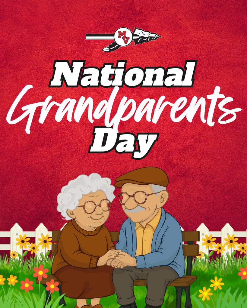 National Grandparents Day celebration featuring an illustrated older couple holding hands on a garden bench surrounded by flowers.
