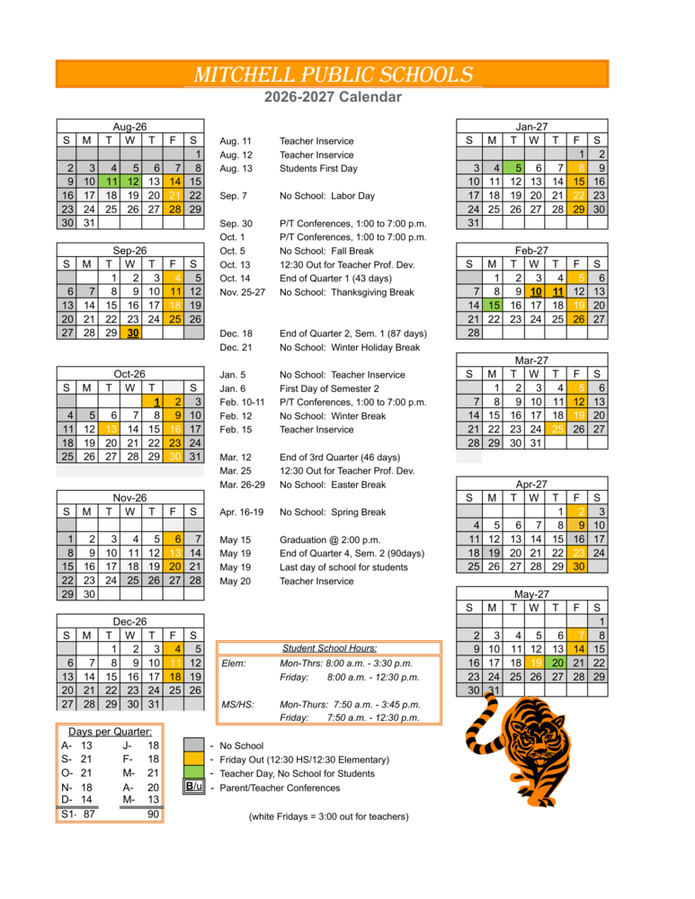 26-27 Calendar
