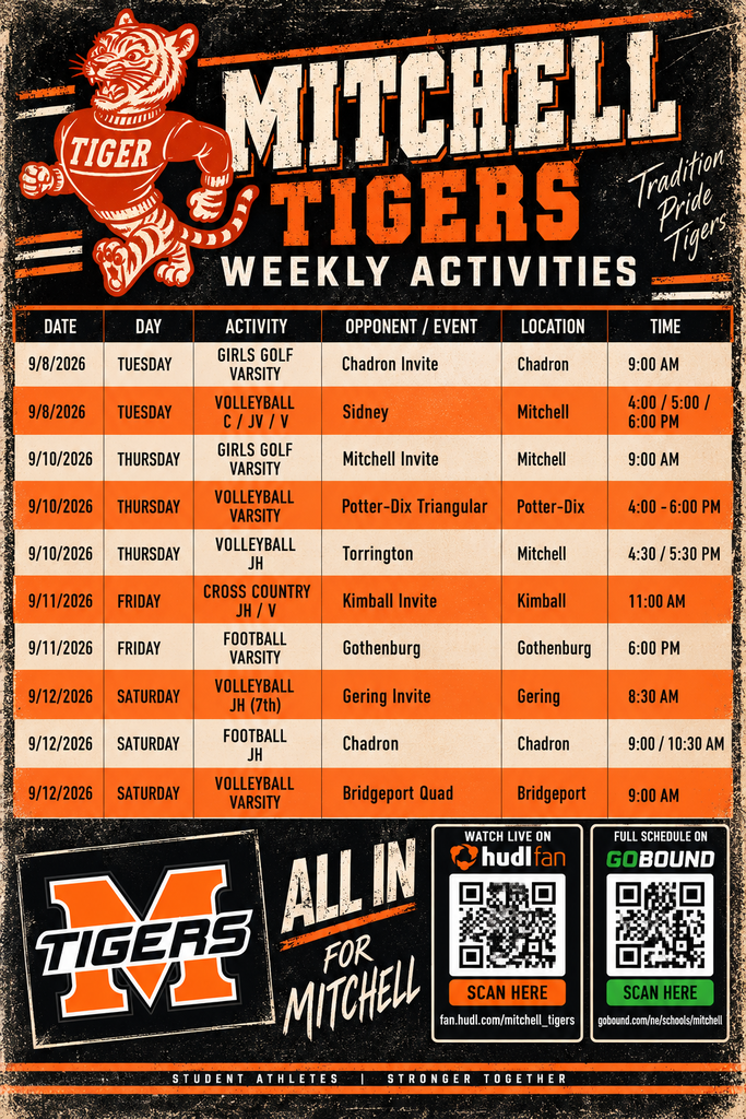 Sept 8-12 Activities