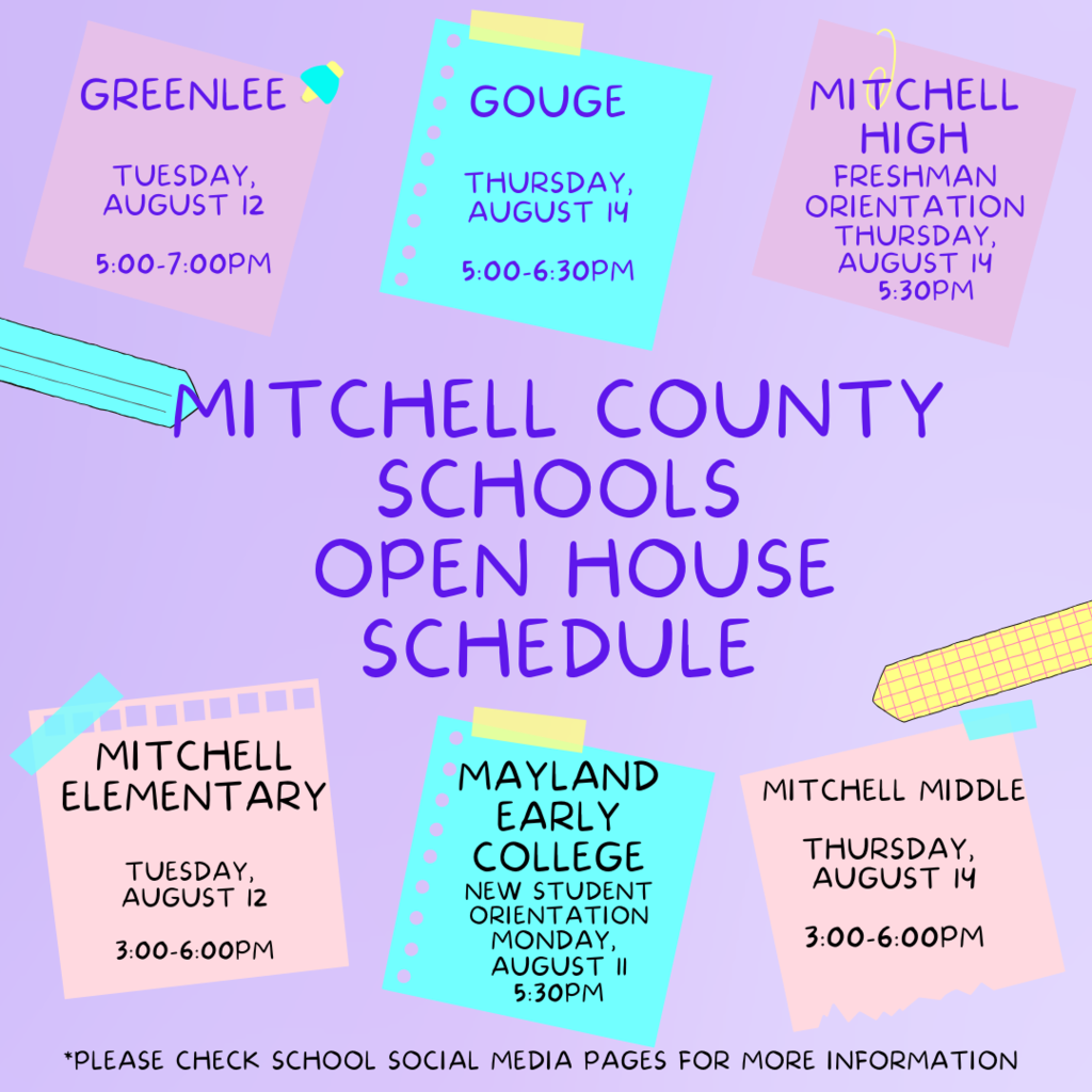 Mitchell County Schools Open House Schedule