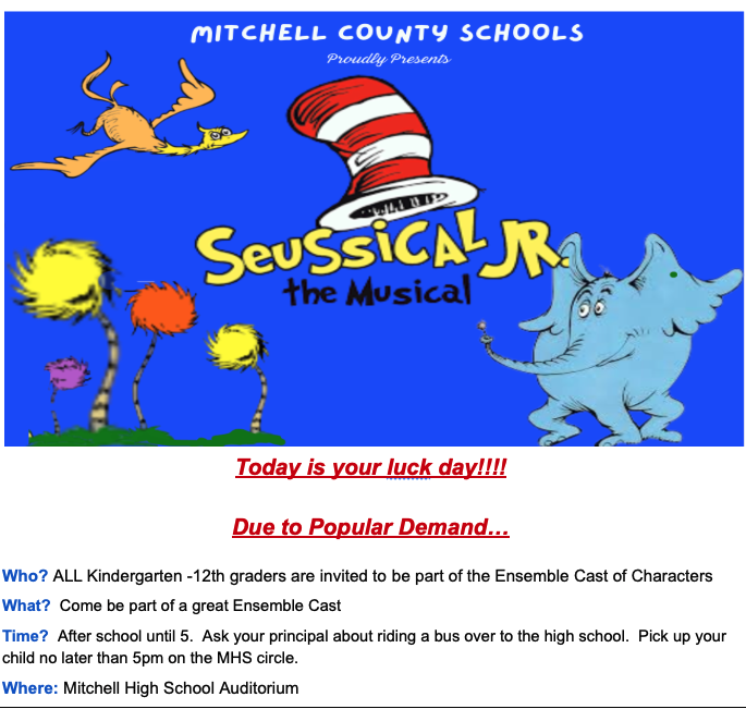Seussical Jr. the Musical poster