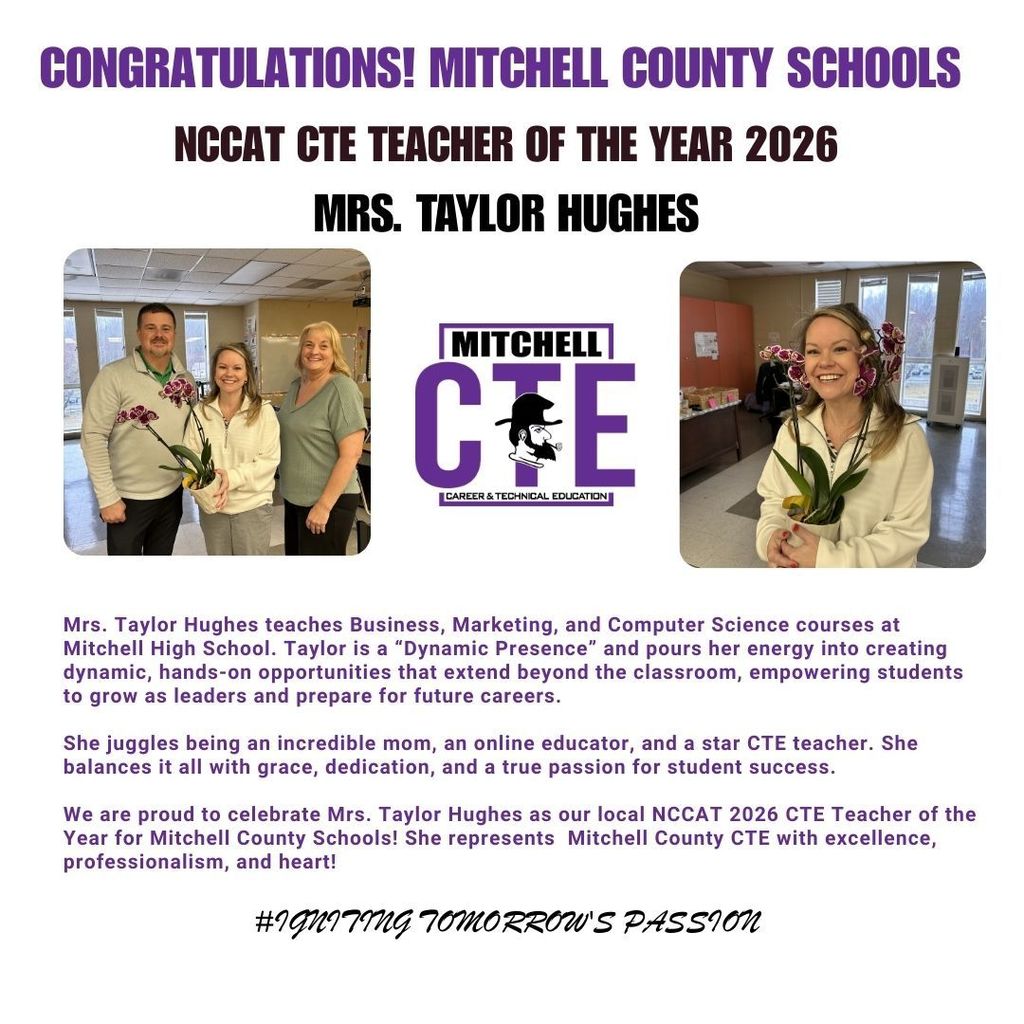 Taylor Hughes- CTE Teacher of the Year
