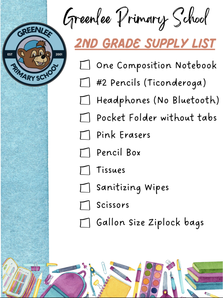 2nd Grade Supply List 26-27