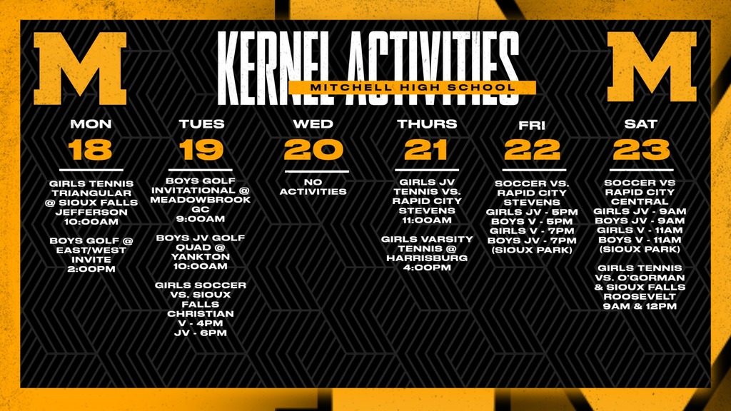 Mitchell High School Activities This Week