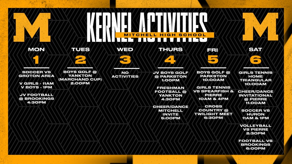 Mitchell High School Activities This Week