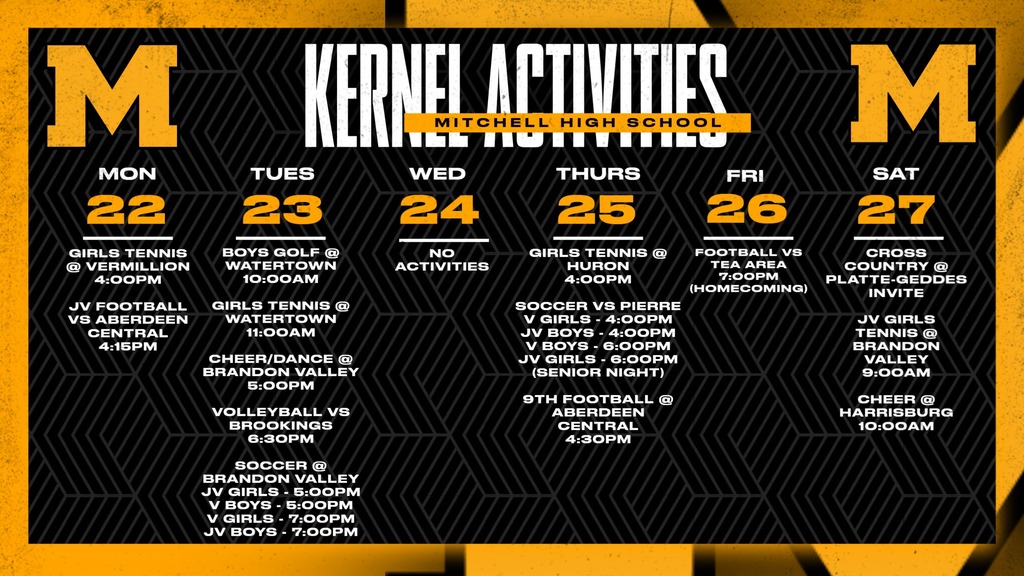 Mitchell High School Activities This Week
