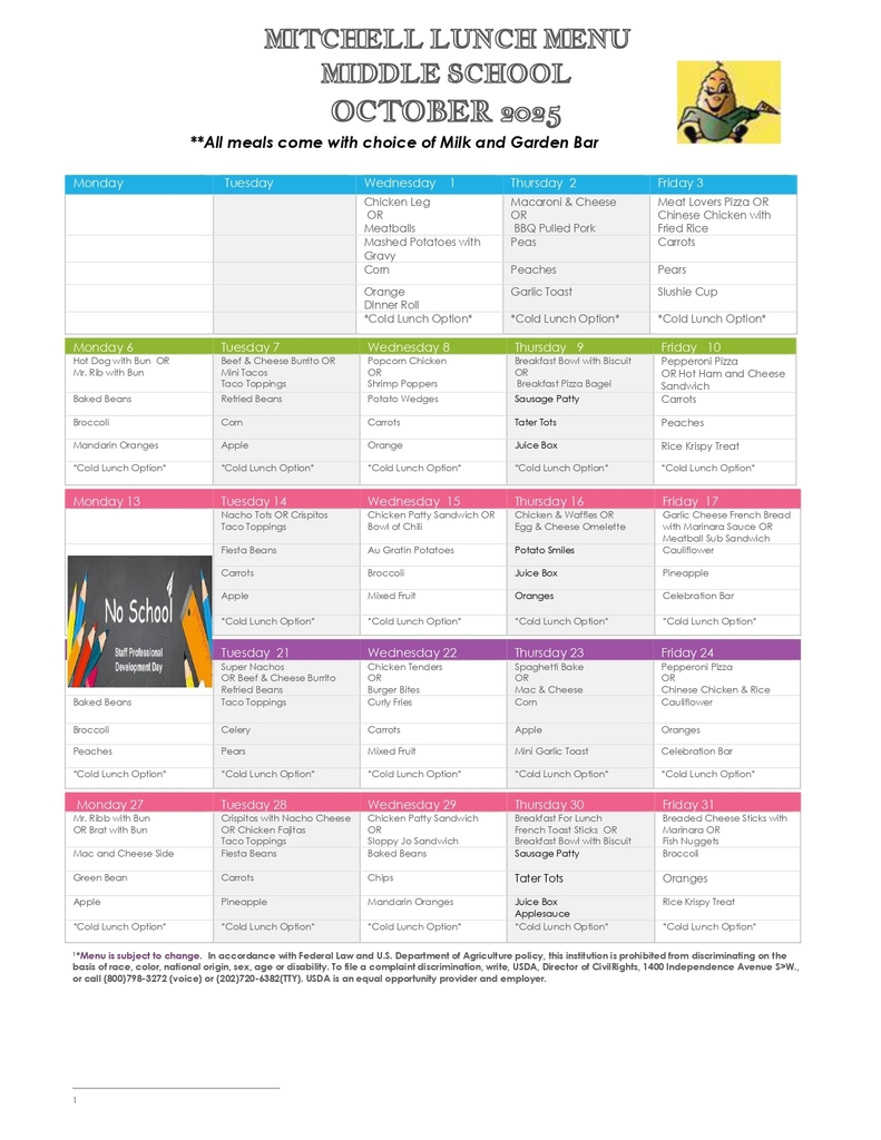 oct menu