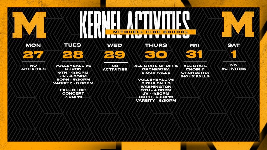 Mitchell High School Activities This Week