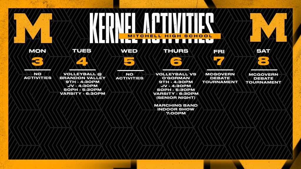 Mitchell High School Activities This Week