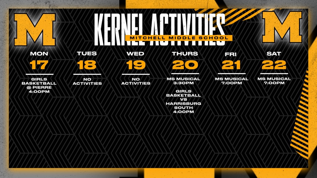 Mitchell Middle School Activities This Week