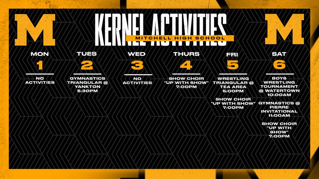 Mitchell High School Activities This Week