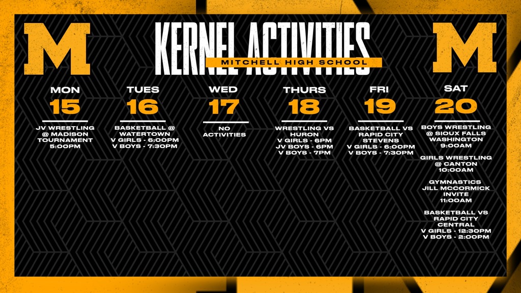 Mitchell High School Activities This Week