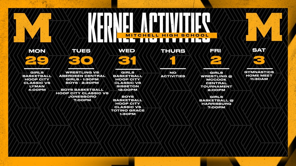 Mitchell High School Activities This Week