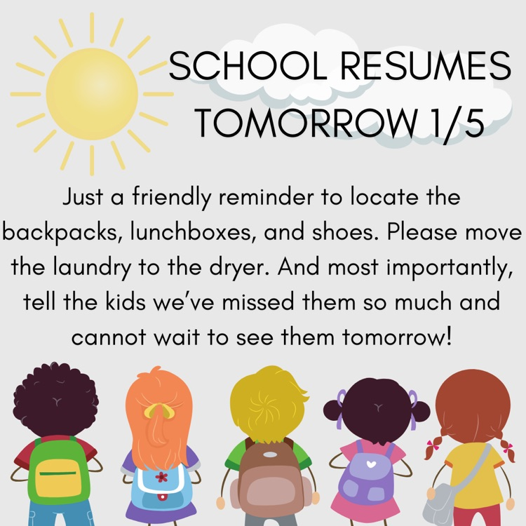 school starts tomorrow