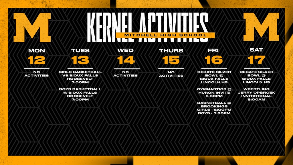 Mitchell High School Activities This Week