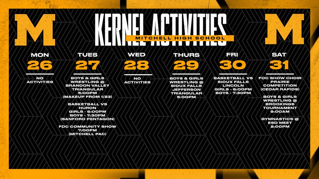 Mitchell High School Activities This Week