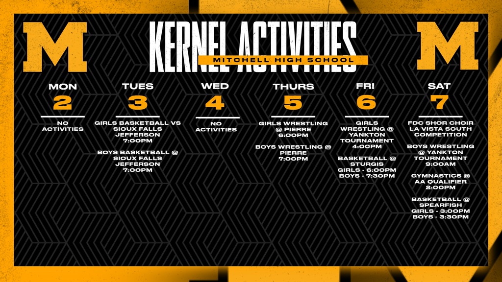 Mitchell High School Activities This Week