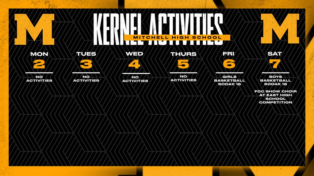 Mitchell High School Activities This Week