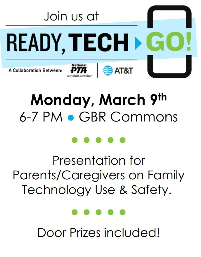 Reminder to join us at GBR Ready Tech Go night tonight from 6-7 pm