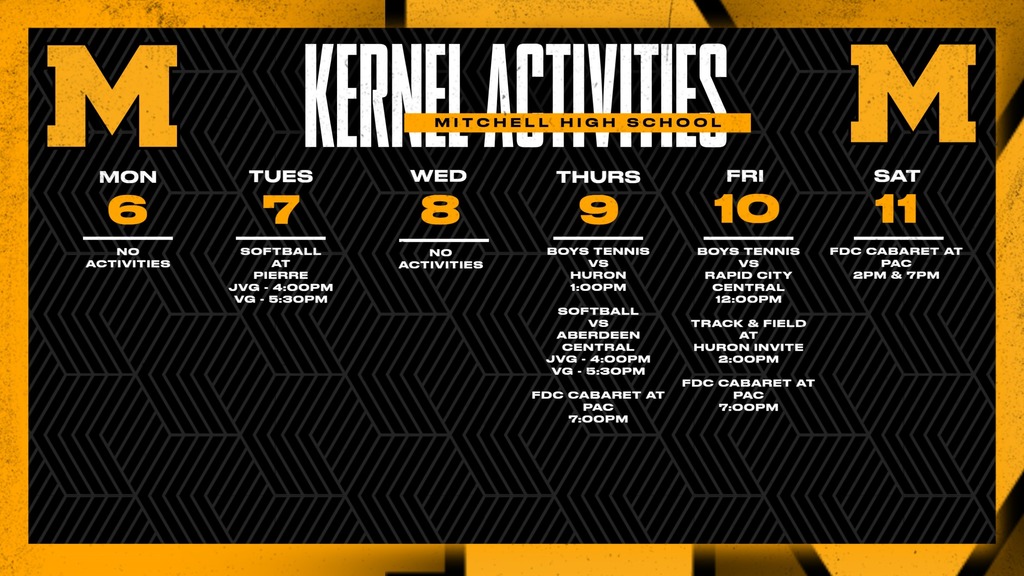 Mitchell High School Activities This Week