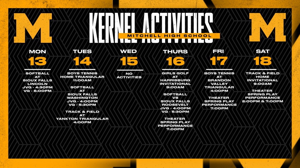 Mitchell High School Activities This Week