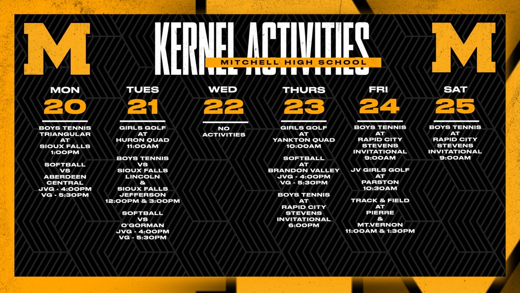 Mitchell High School Activities This Week