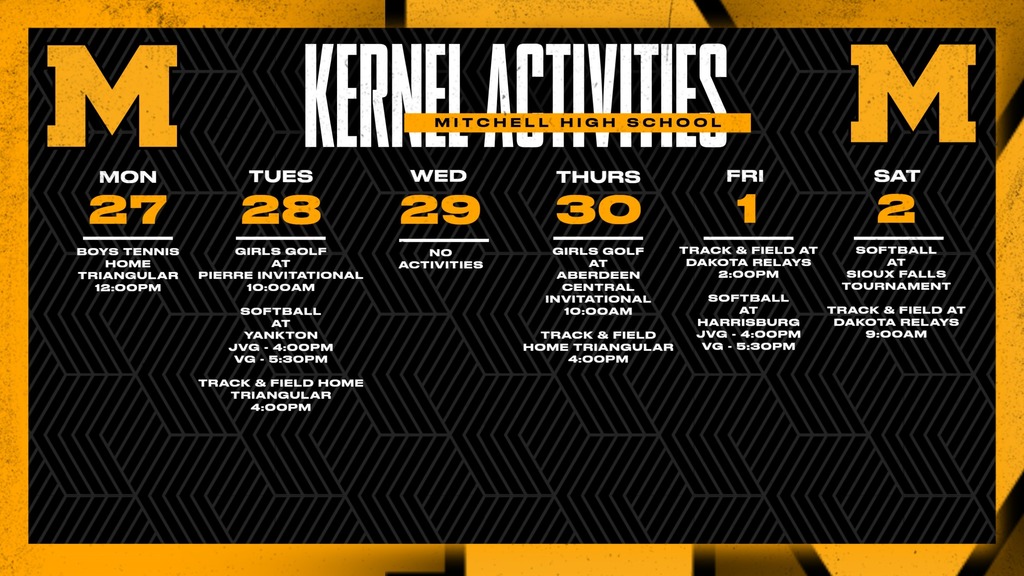 Mitchell High School Activities This Week